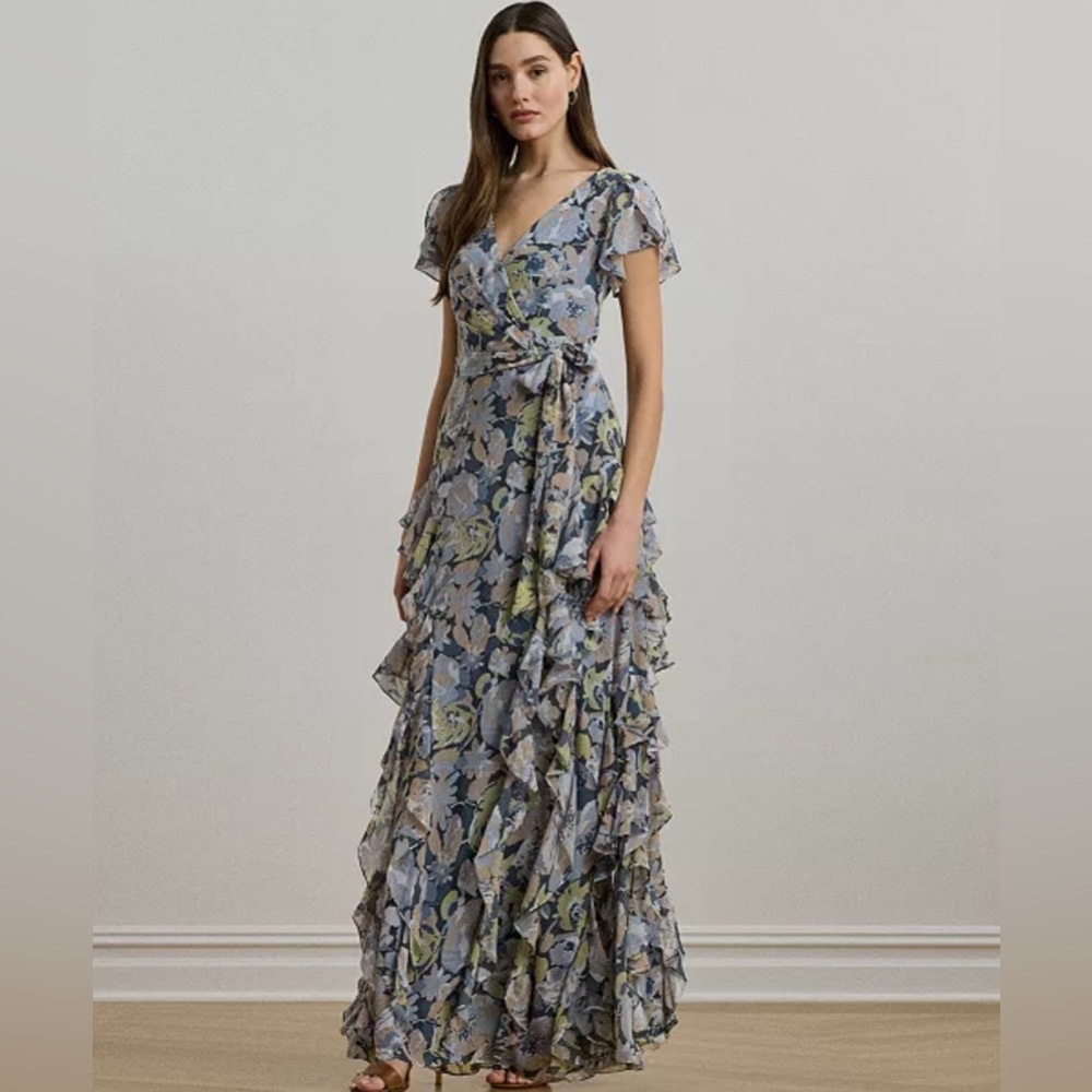 Lauren Ralph Lauren Floral Maxi Dress - Blue and Green